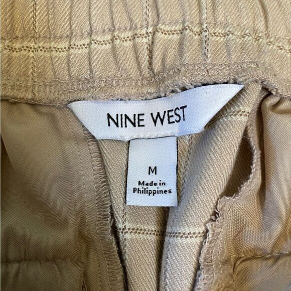 Nine West Joggers Plaid Window Pane Drawstring Medium - Picture 3 of 5